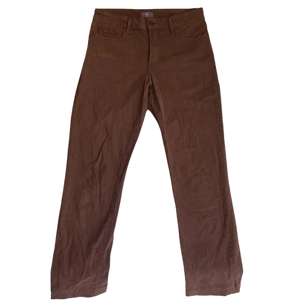 NYDJ Women Pants 8 US Burgundy Button 32" Inseam Mid Rise